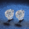 Sunburst halo moissanite earrings in sterling silver