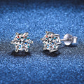 Six-prong moissanite stud earrings