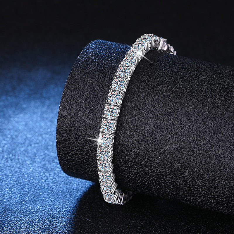 Aeterna Fine platinum-plated sterling silver moissanite tennis bracelet