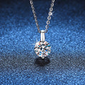Geometric D-color moissanite pendant necklace in sterling silver