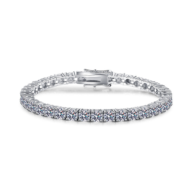 Aeterna Fine platinum-plated sterling silver moissanite tennis bracelet