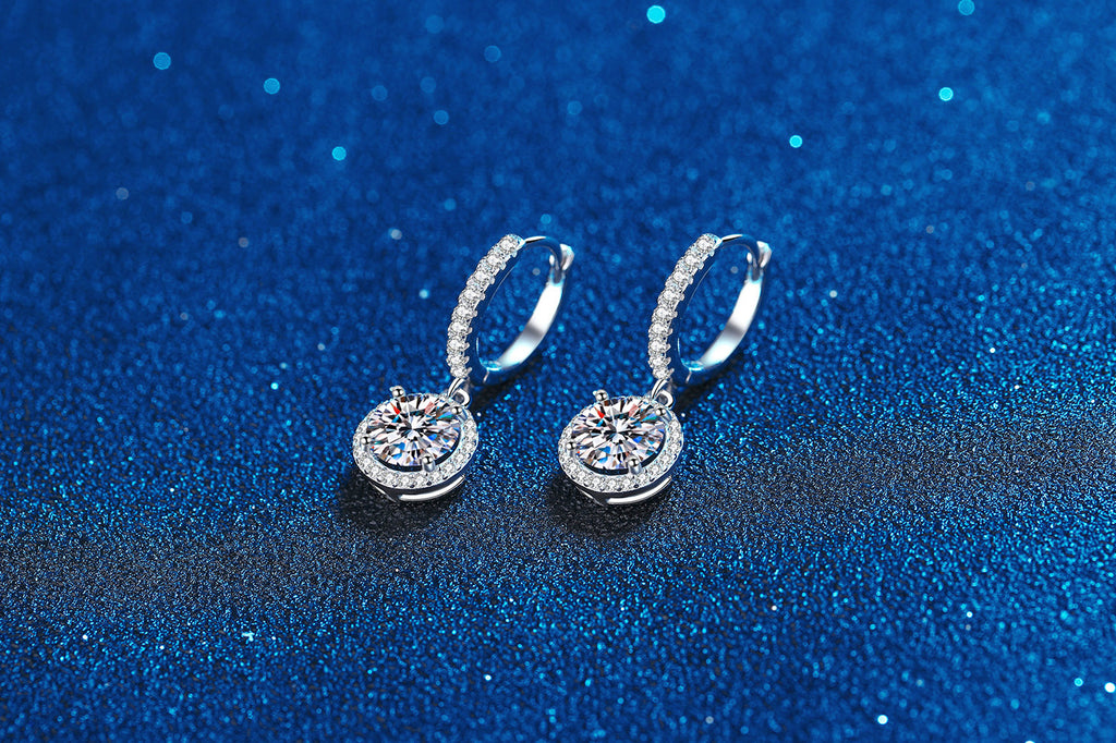 Moissanite huggie earrings dual tone