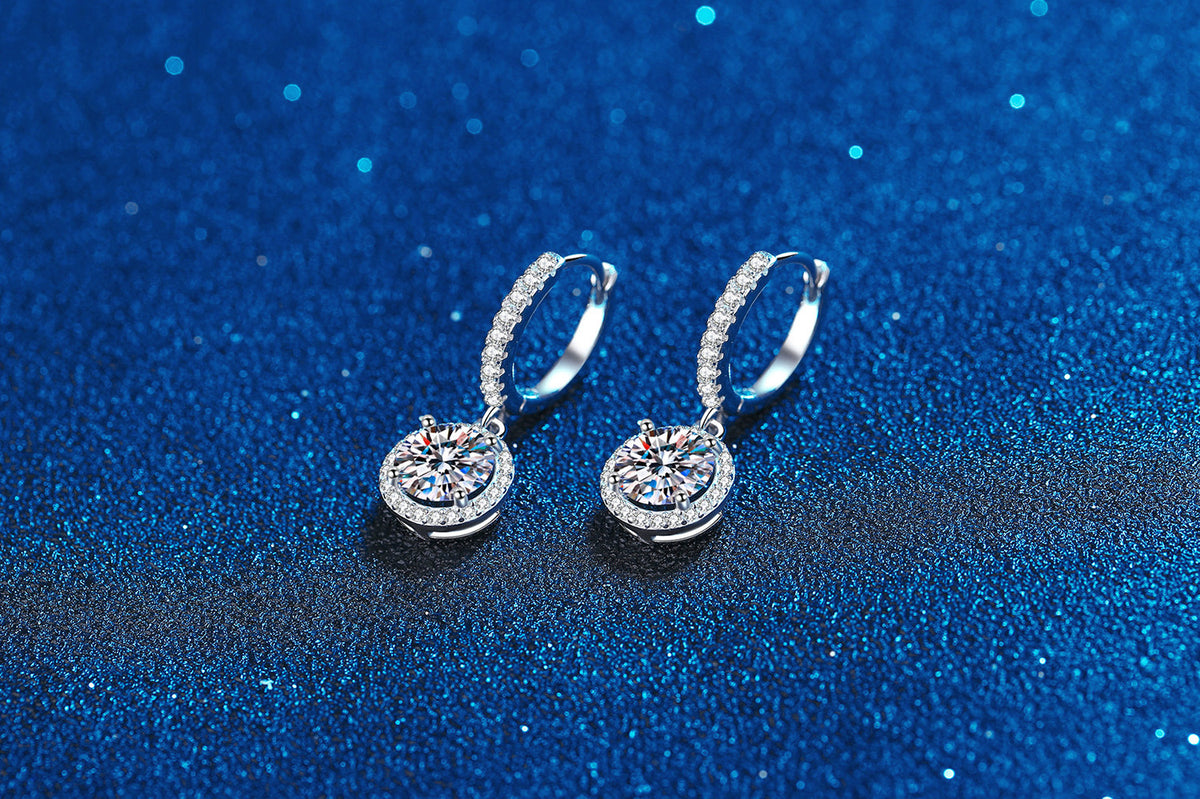 Moissanite huggie earrings dual tone
