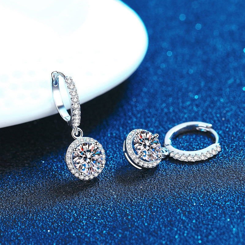 Moissanite huggie earrings pair