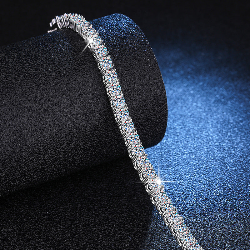 Aeterna Fine platinum-plated sterling silver moissanite tennis bracelet