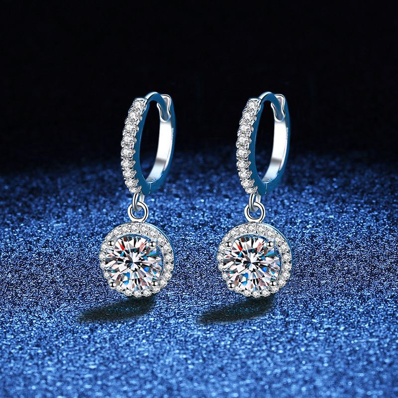 Moissanite huggie earrings in 925 silver