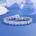 6.5mm moissanite tennis bracelet white gold plating on white background