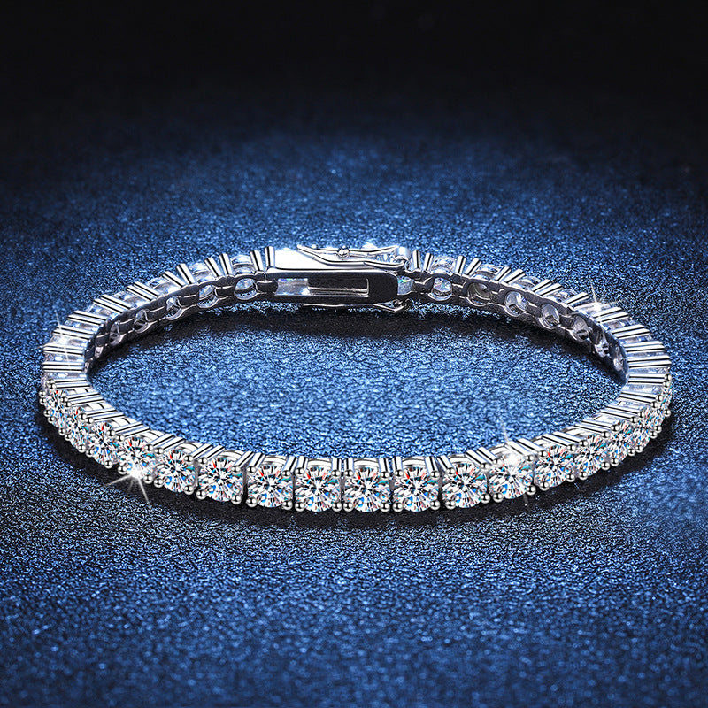 Aeterna Fine platinum-plated sterling silver moissanite tennis bracelet