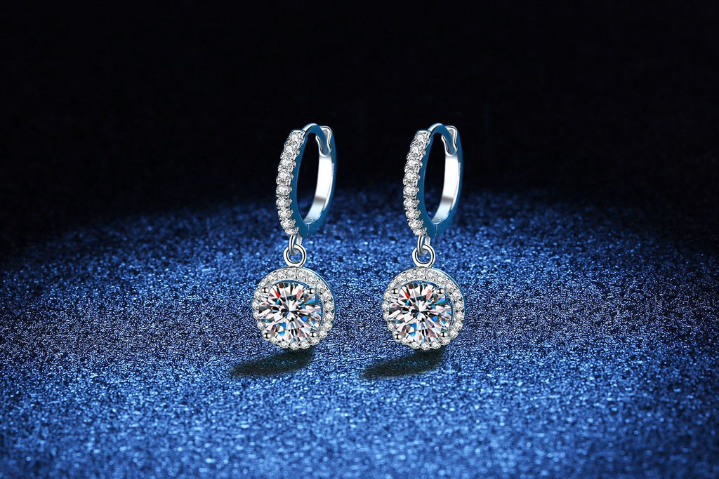Moissanite huggie earrings studio