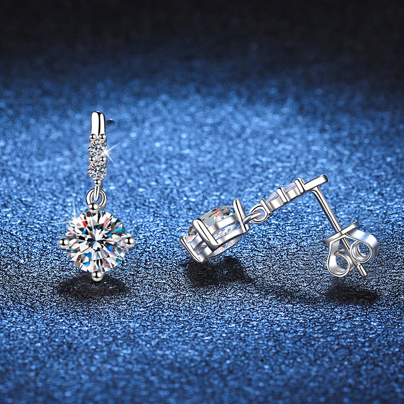 Pavé bar drop earrings pair