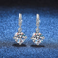 Pavé bar drop moissanite earrings