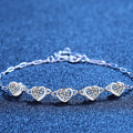 Amour Hearts Moissanite Bracelet in 925 sterling silver