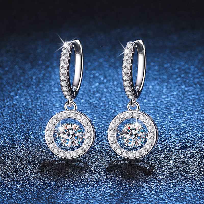 Crown Halo Moissanite Stud Earrings in sterling silver