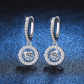 Crown Halo Moissanite Stud Earrings in sterling silver