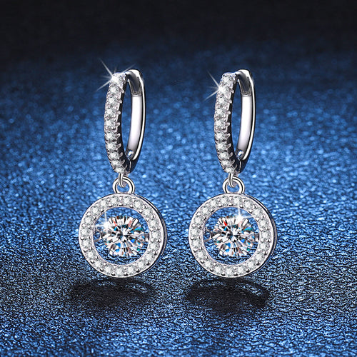 Crown Halo Moissanite Stud Earrings in sterling silver