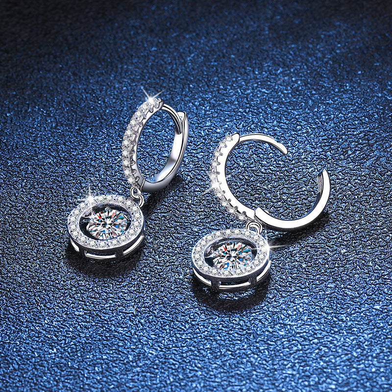 Crown Halo Moissanite Stud Earrings detail