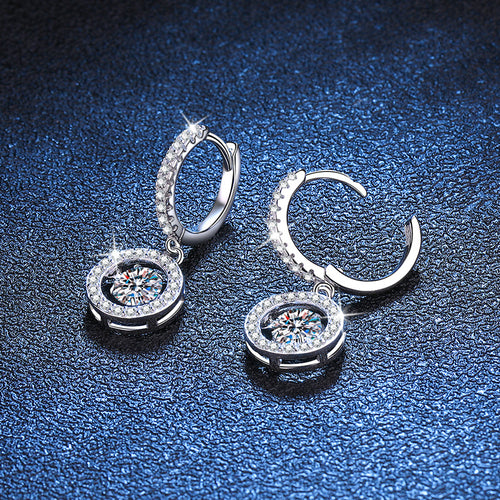 Crown Halo Moissanite Stud Earrings detail