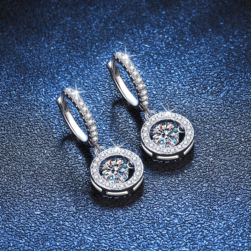 Crown Halo Moissanite Stud Earrings detail