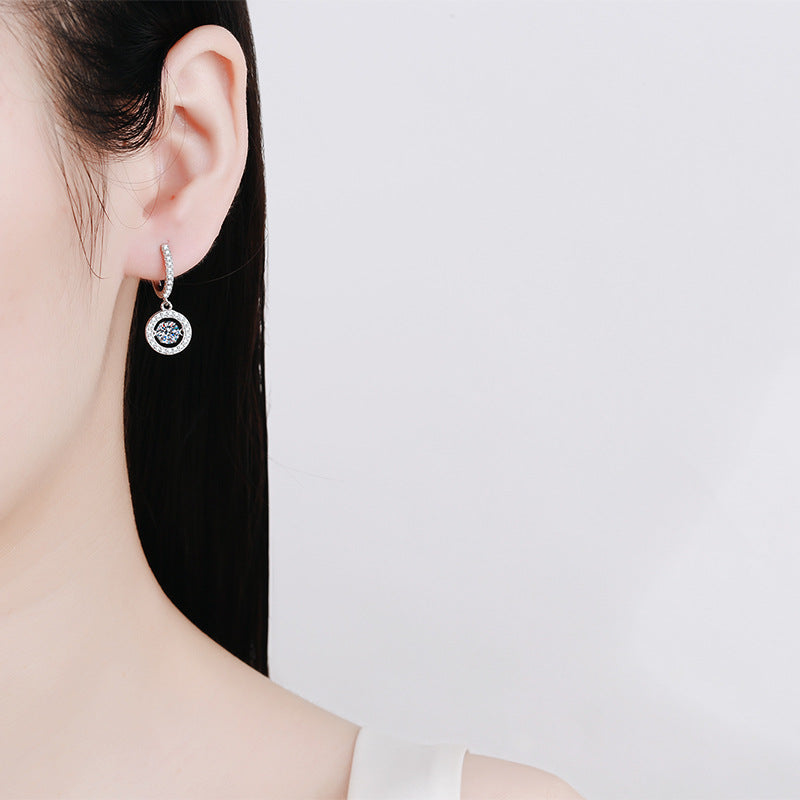 Crown Halo Moissanite Stud Earrings detail