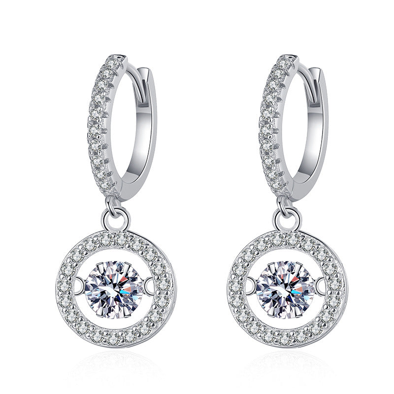 Crown Halo Moissanite Stud Earrings detail