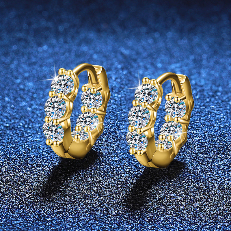 Geometric Moissanite Huggie Hoop Earrings