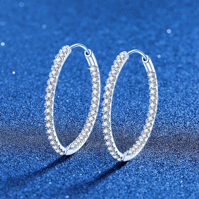 Pavé moissanite statement earrings in 925 sterling silver
