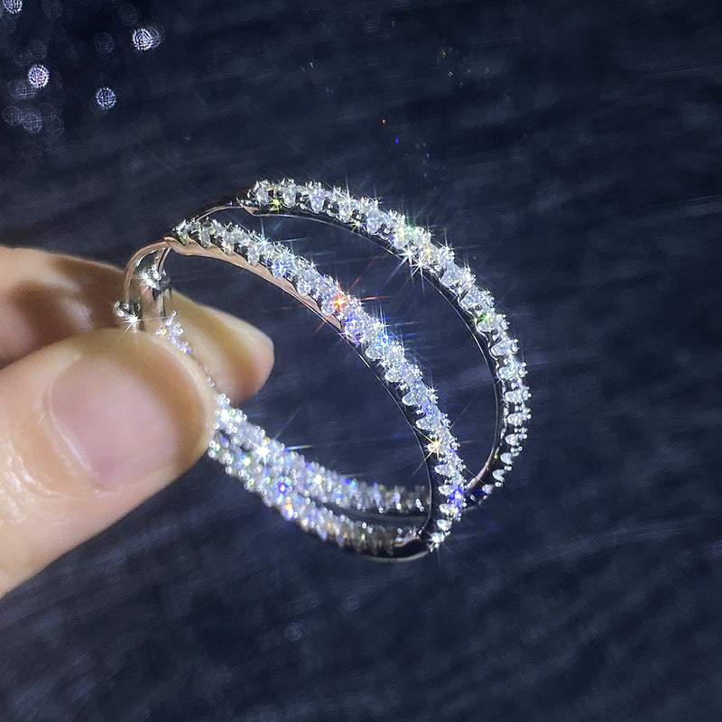 Pavé moissanite statement earrings — alternate view