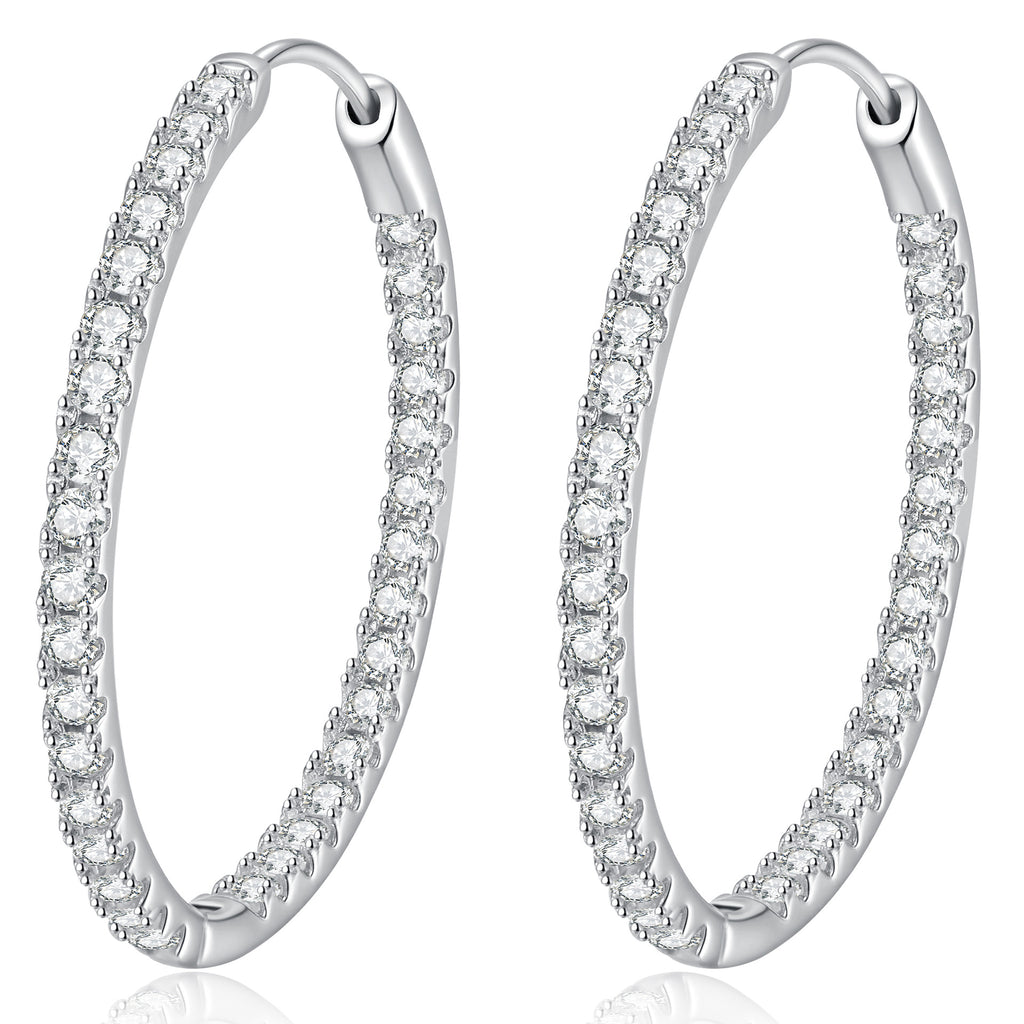 Pavé moissanite statement earrings — sparkle view