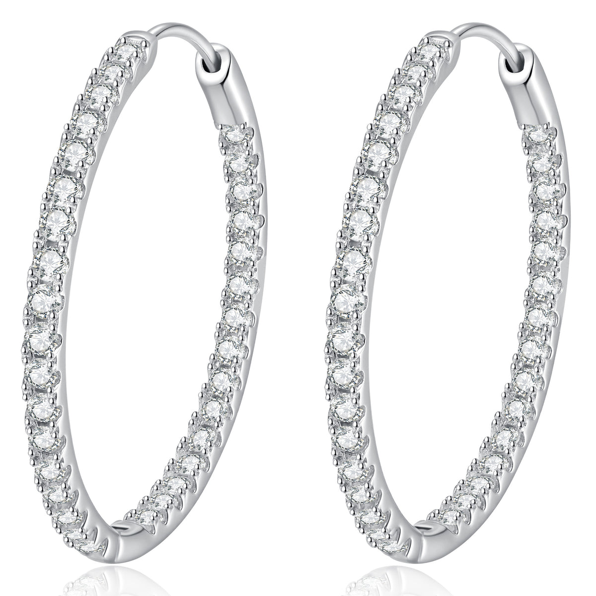 Pavé moissanite statement earrings — sparkle view