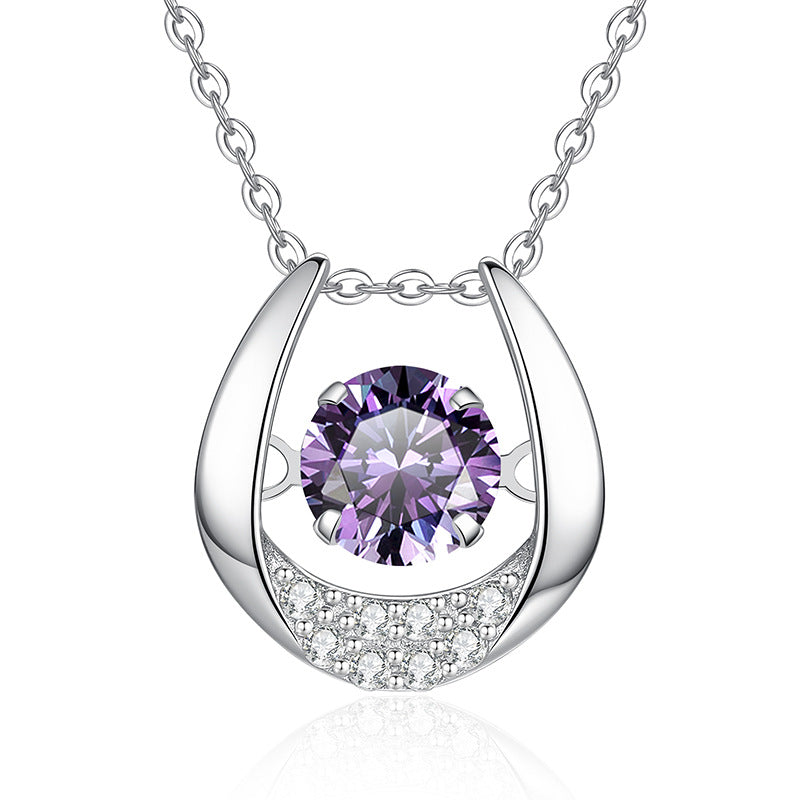 Moissanite solitaire pendant necklace and stud earrings set in sterling silver