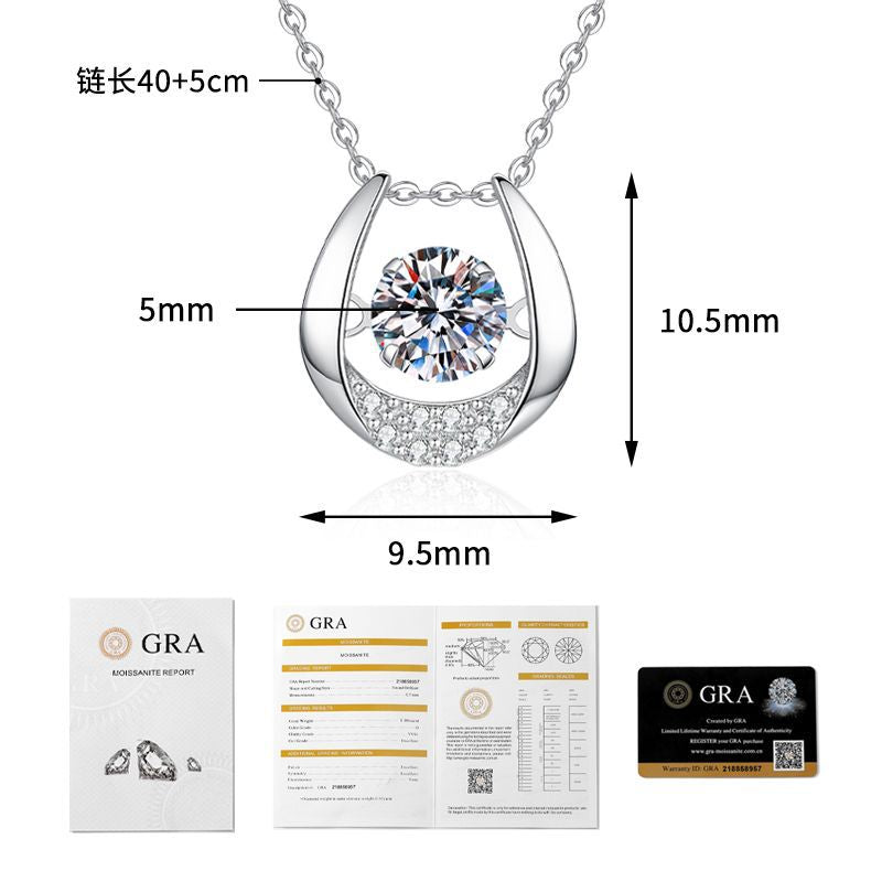 D Color White moissanite pendant and stud earrings