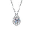 1ct Moissanite Teardrop Solitaire Necklace in 925 sterling silver