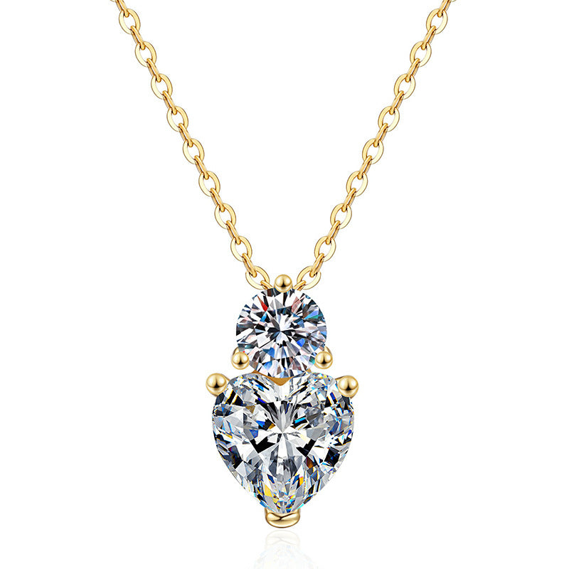 Moissanite heart pendant necklace